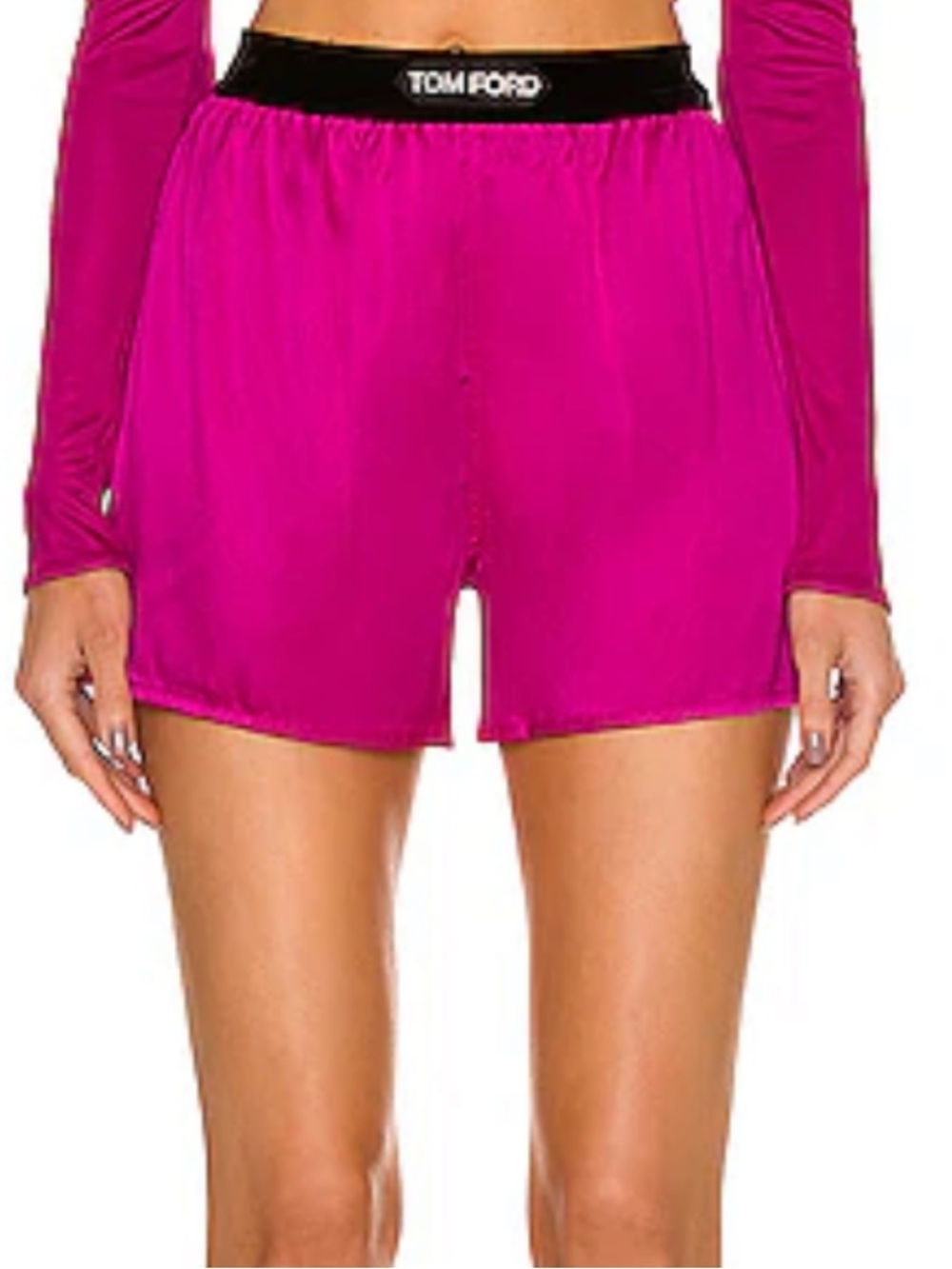 Tom Ford High-Waist Hot Pink Elastic Waist Shorts